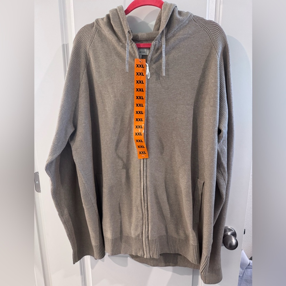 NWT Men's Tan Zip-Up Sweater
